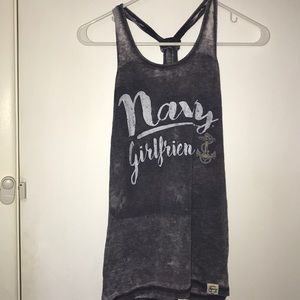 Navy girlfriend tank top